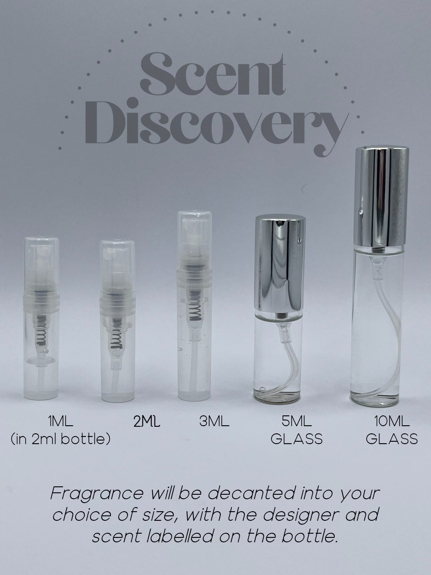 Scent Discovery samples and travel size bottles